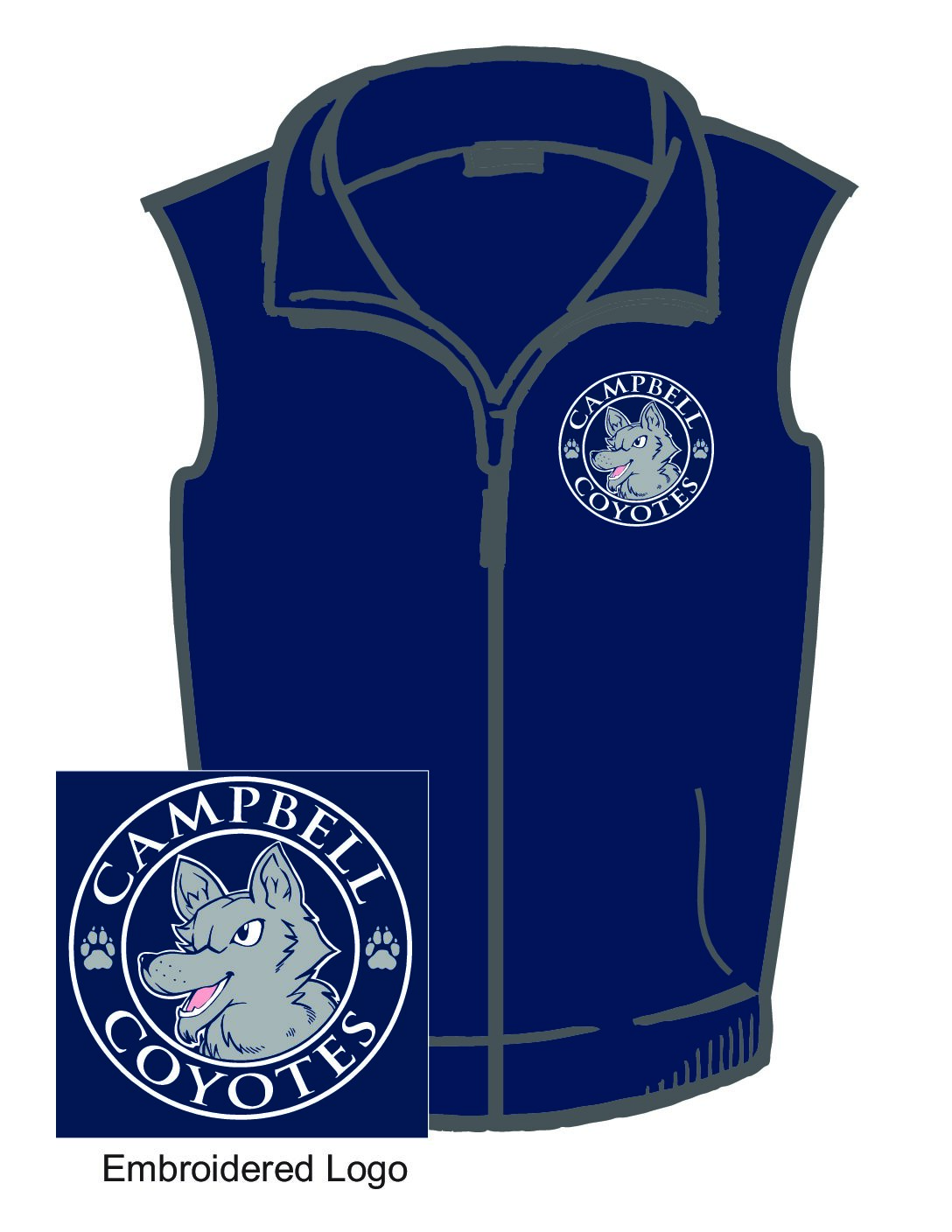 Navy Micro-fleece Full Zip Vest