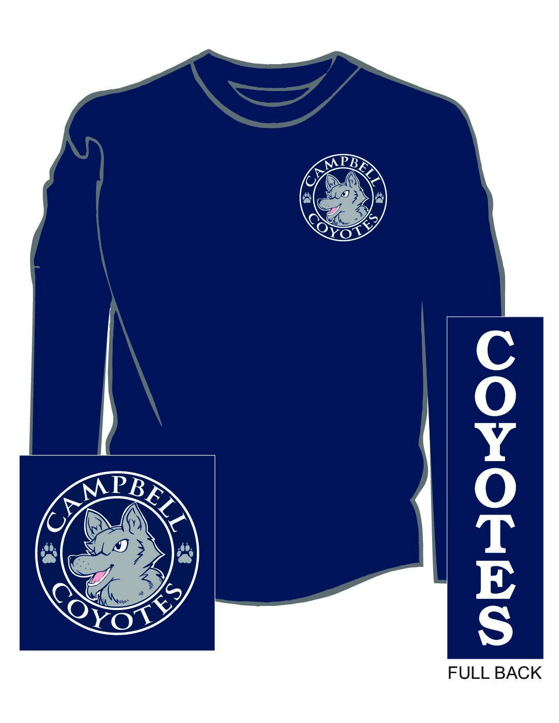 Navy Moisture Wicking Long Sleeve T-shirt
