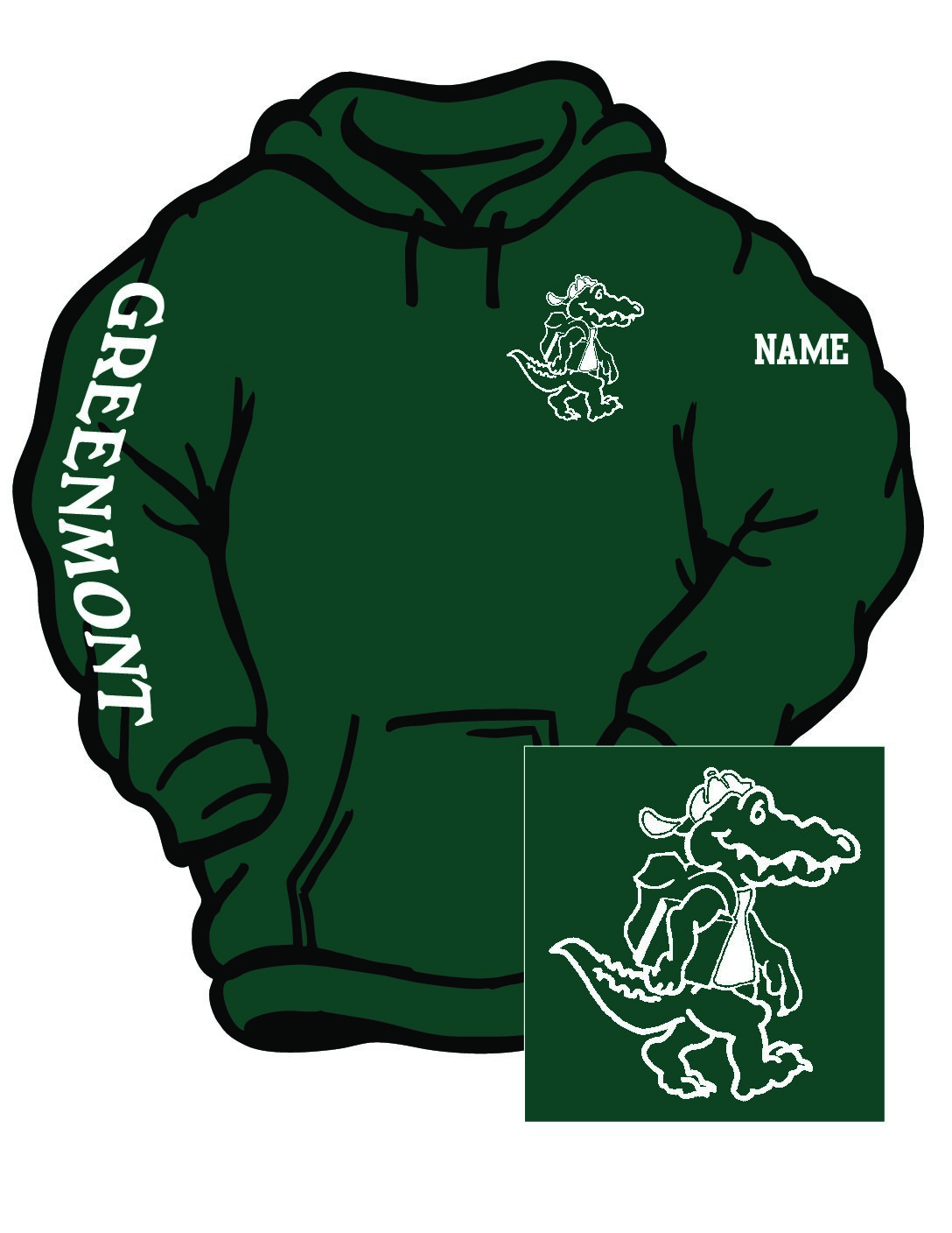 Dark Green Hooded Sweatshirt