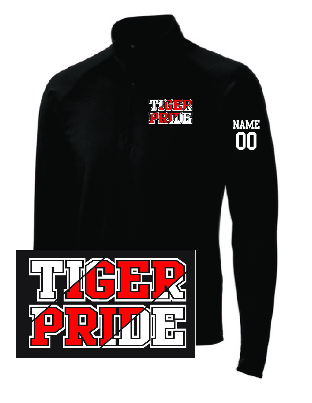Tigers Black 1/4 Zip