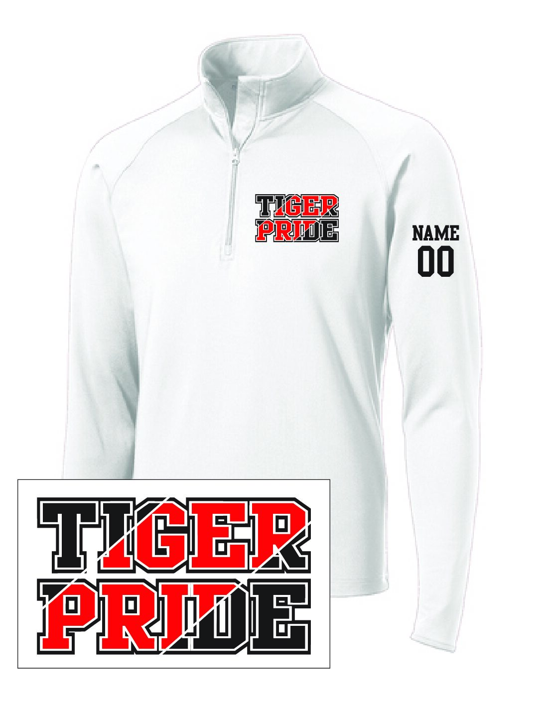 Tigers White 1/4 Zip