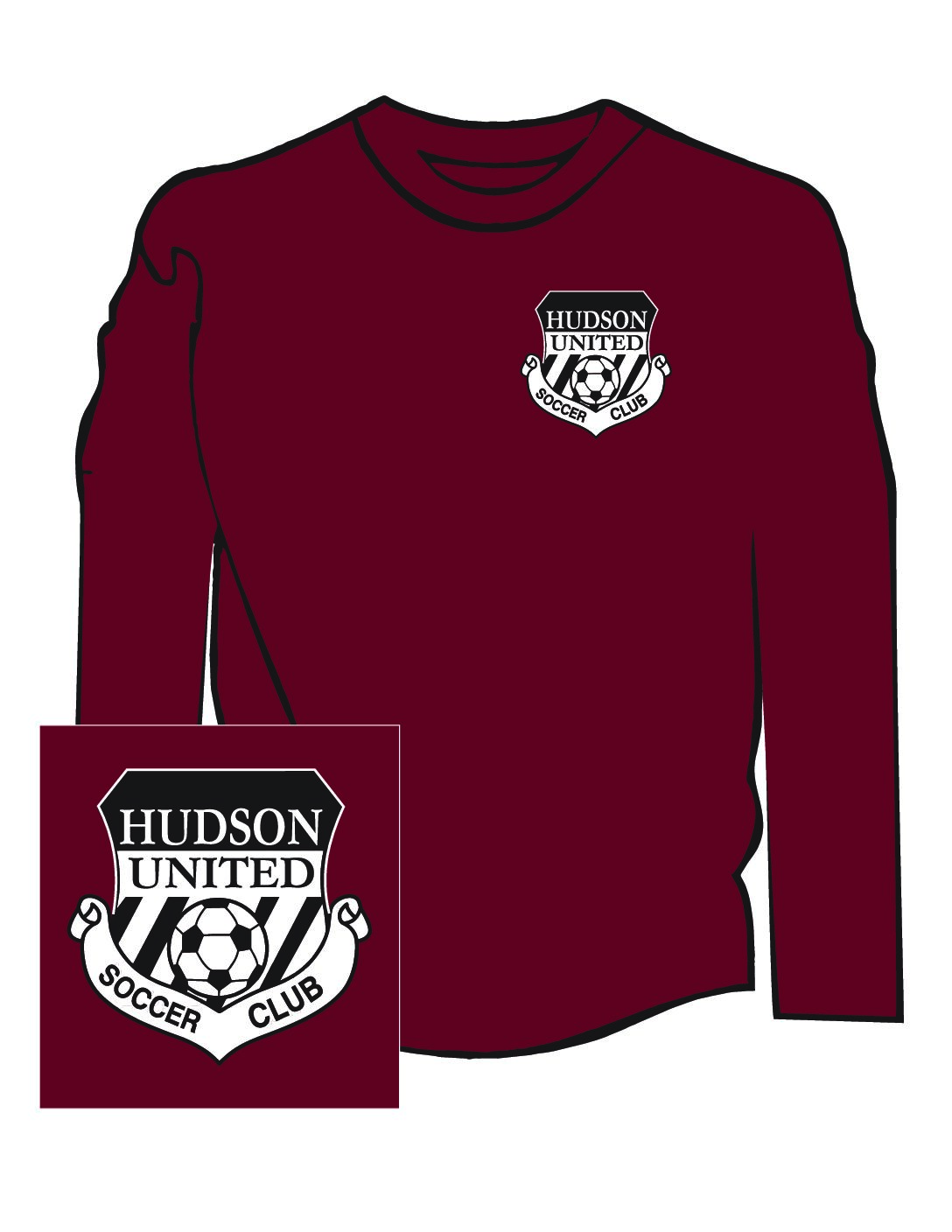 Maroon Moisture Wicking Long Sleeve T-Shirt