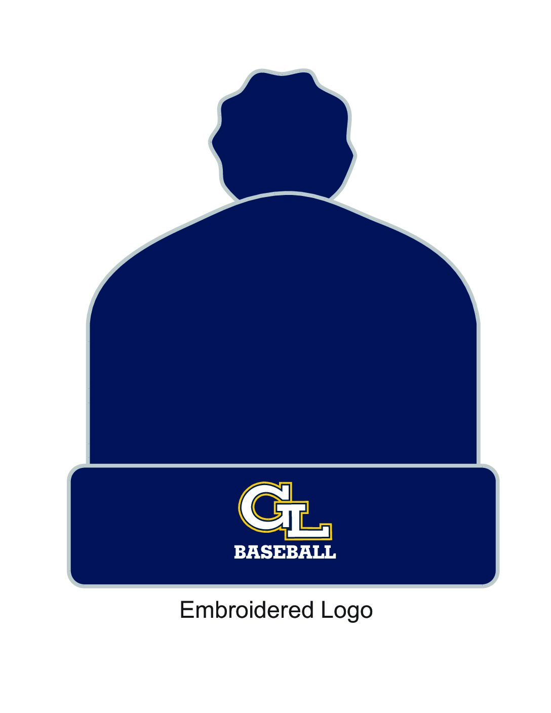 Navy Knit Cap with Pom Pom