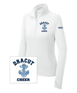 Ladies 1/4 Zip Pullover - White Cheer