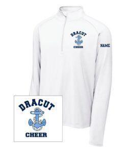 Adult 1/4 Zip Pullover - White Cheer