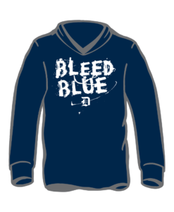 Navy Moisture Wicking Long Sleeve Hooded T-Shirt